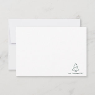 Carte De Remerciements Arbre de Noël Sketch Holiday Simple Custom