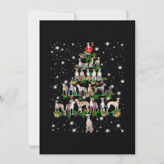 Carte De Remerciements Arbre De Noël Whippet Couvert De Flamme De Flamme