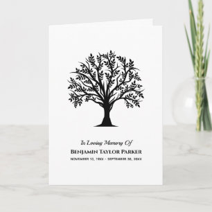 Carte De Remerciements Arbre de vie Bereavity Sympathy Funeral Memorial