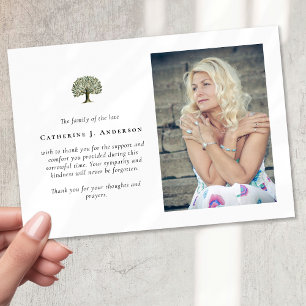 Carte De Remerciements Arbre de vie Photo Sympathy Funeral Memorial