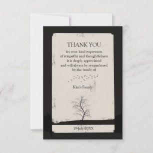 Carte De Remerciements Arbre Solitaire dans le Silence du Vol