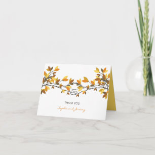 Carte De Remerciements Arbres d'automne d'automne de noeud d'amants