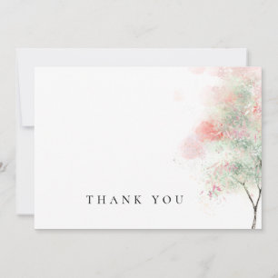 Carte De Remerciements Arbres simples à l'aquarelle Remerciement de funér