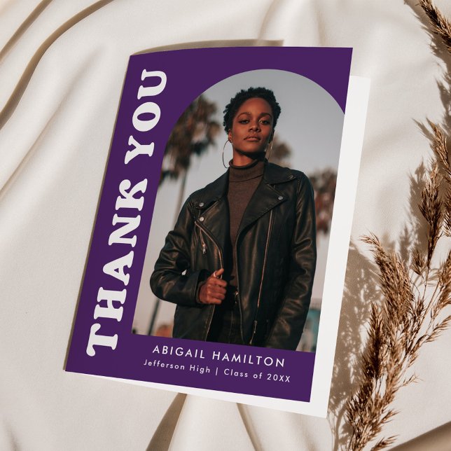 Carte De Remerciements Arc de décalage violet 4 - Diplôme photo (Créateur téléchargé)