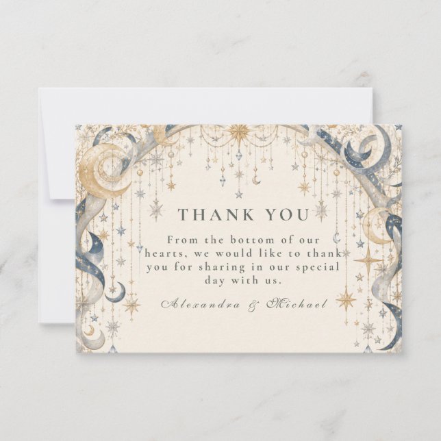 Carte De Remerciements Arc de mariage céleste élégant (Devant)