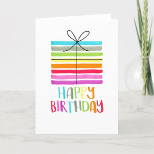 Carte De Remerciements arc-en-ciel coloré joyeux anniversaire cadeau géné