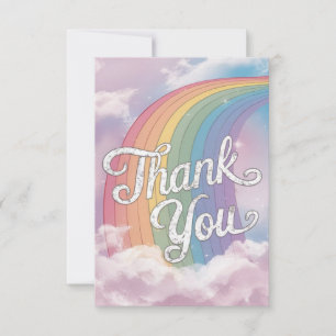 Carte De Remerciements Arc-en-ciel et nuages fantasques