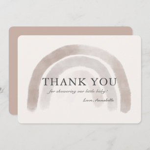 Carte de remerciements arc-en-ciel gris beige