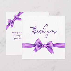 Carte De Remerciements Arc-en-couleurs aquarelle Violet Ruban Coquette Do