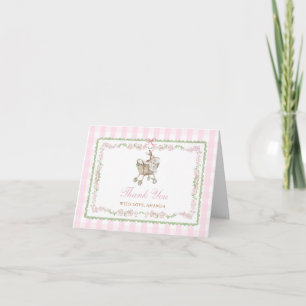 Carte De Remerciements Arc en ruban de baby shower à motif floral grandmi