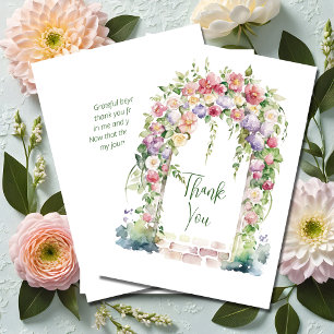 Carte De Remerciements Arc Floral Bohème de Remise de Diplômes 
