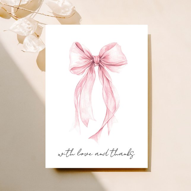 Carte De Remerciements Arceau Coquette Rose Pâle Aquarelle Baby Shower Ma (Créateur téléchargé)