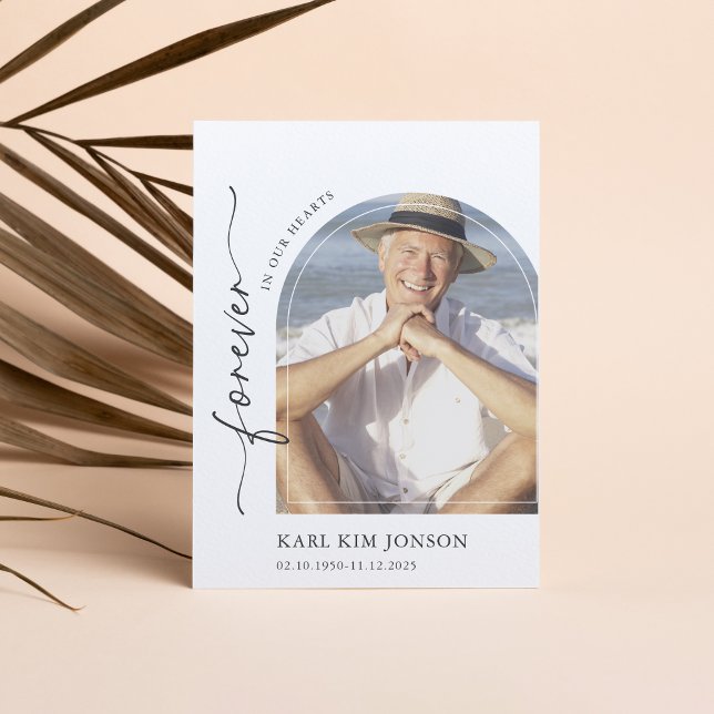 Carte De Remerciements Arch Photo Calligraphie Script Sympathy Funéraille (Créateur téléchargé)