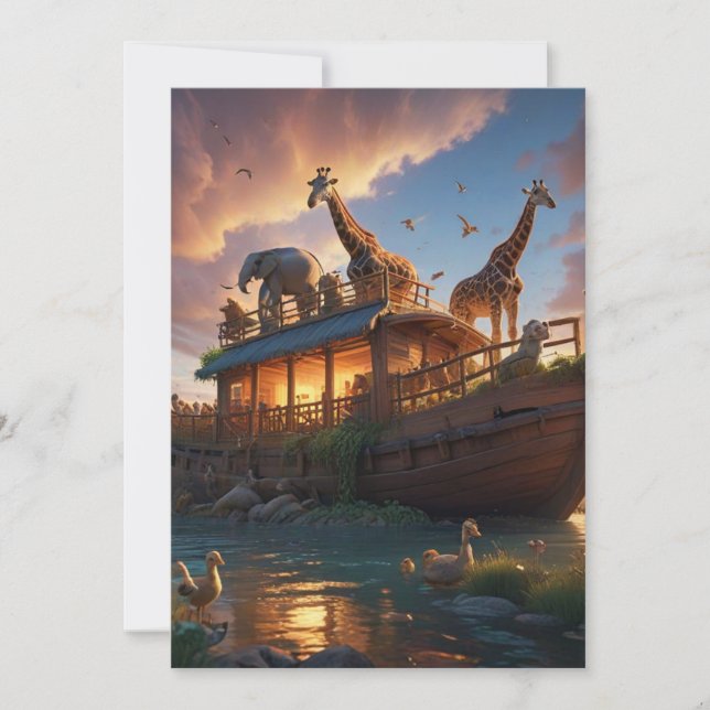 Carte De Remerciements Arche de l’espoir de Noé (Devant)