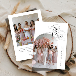 Carte De Remerciements Arche de mariage Script Love & Thanks photo