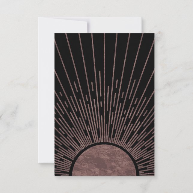 Carte De Remerciements Arche De Phase Lune Ensemble Abstrait De Rayons So (Devant)