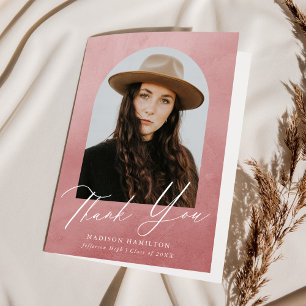 Carte De Remerciements Arche photo Dusty Rose aquarelle