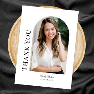 Carte De Remerciements Arche photo verticale blanc Graduation