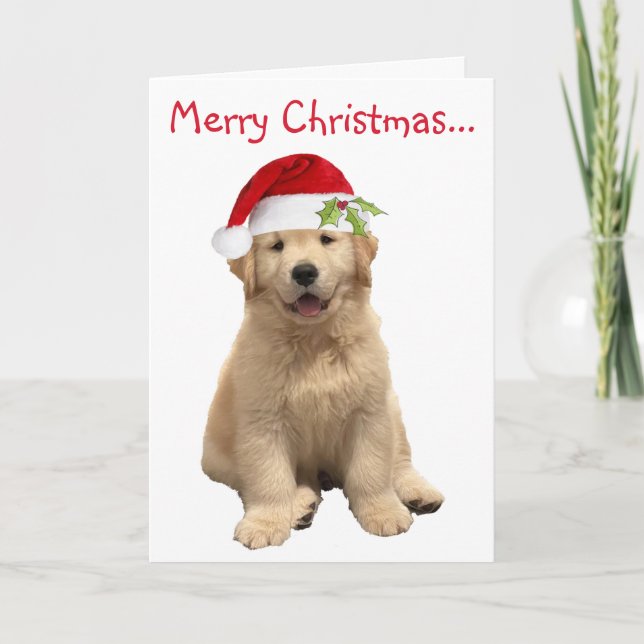 Carte De Remerciements Archie Christmas Puppy (Devant)