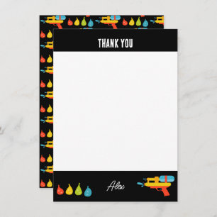 Carte De Remerciements Arme à eau et ballons Enfants d'été