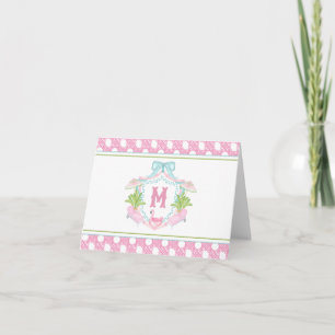 Carte De Remerciements Armoiries de monogramme Preppy Palm Beach
