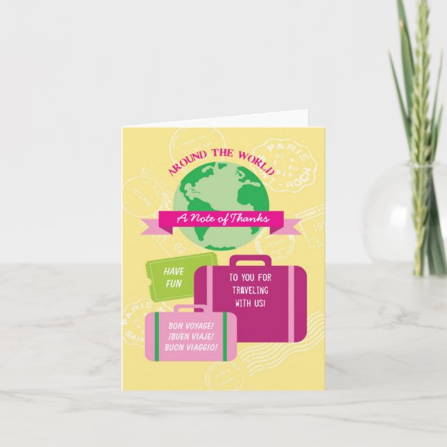 Carte De Remerciements Around the World Thank You Card (Devant)