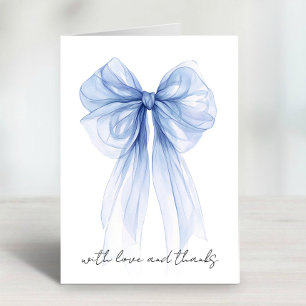 Carte De Remerciements Arrosoir de mariage à l'aquarelle avec noeud papil