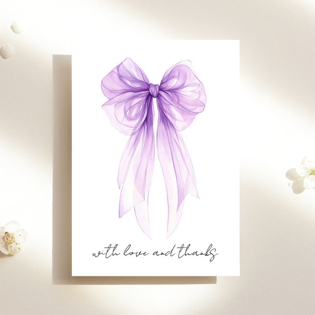 Carte De Remerciements Arrosoir de mariage aquarelle arc coquette violet (Créateur téléchargé)