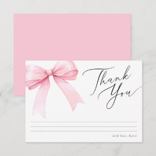 Carte De Remerciements Arrosoir de mariage Ruban Coquette Rose