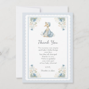 Carte De Remerciements Arrosoir Fleur Sauvage Oie Baby Shower