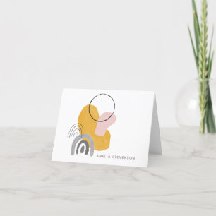 Carte De Remerciements Art abstrait boho en jaune et gris personnalisé