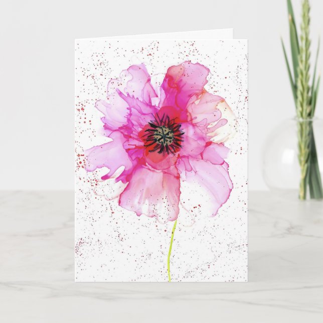 Carte De Remerciements Art abstrait floral moderne (Devant)