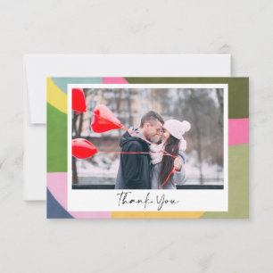 Carte De Remerciements Art abstrait moderne ludique Photo Mariage sur mes