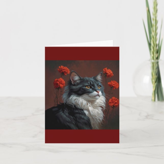 Carte De Remerciements art chat (Devant)