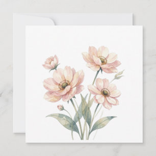 Carte De Remerciements Art de bouquet aquarelle rose tendre floral
