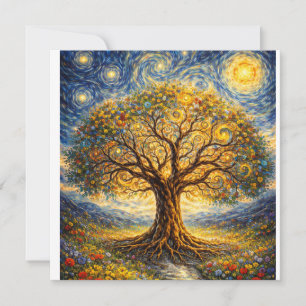 Carte De Remerciements art de géométrie sacrée arbre