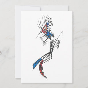 Carte De Remerciements Art de tatouage tribal abstrait coloré pour voyage