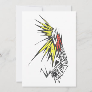 Carte De Remerciements Art de tatouage tribal abstrait coloré soleil