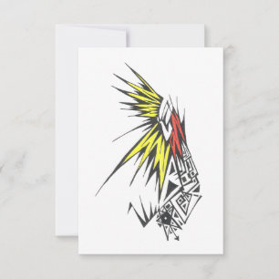Carte De Remerciements Art de tatouage tribal abstrait coloré soleil