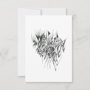 Carte De Remerciements Art de tatouage tribal abstrait noir et blanc de M