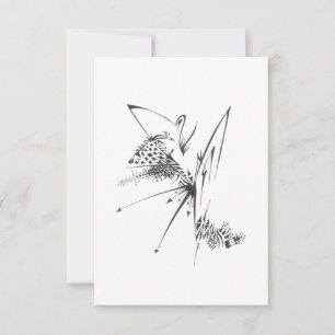 Carte De Remerciements Art de tatouage tribal abstrait noir et blanc puzz