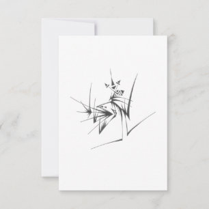 Carte De Remerciements Art de tatouage tribal abstrait noir et blanc Spri