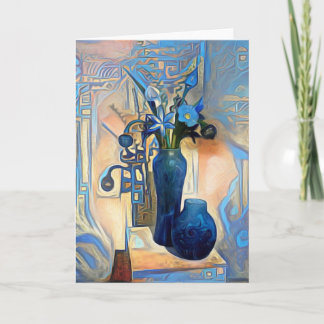 Carte De Remerciements Art déco en bleu