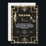 Carte De Remerciements Art Déco Nouveu Gatsby Années folles Anniversaire<br><div class="desc">Personnalisez ce thème vintage Art déco floral Great Gatsby rugissant 20s carte de remerciements facilement et rapidement, il suffit d'appuyer sur le bouton customiser pour réorganiser et formater plus avant le style et le placement du texte. Avec son cadre art déco chic, son orchidée blanche ivoire et son fleurs de...</div>
