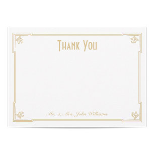 Carte De Remerciements Art Déco Style Plat Thank Note Card