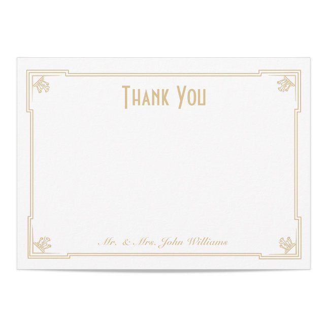 Carte De Remerciements Art Déco Style Plat Thank Note Card (Créateur téléchargé)