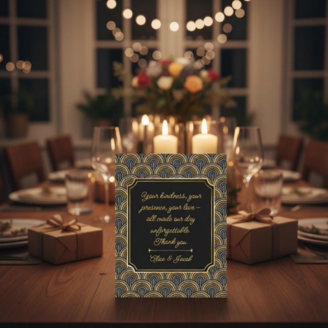 Carte De Remerciements Art Deco Style Wedding Thank You Card (Créateur téléchargé)