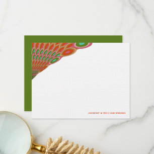 Carte De Remerciements Art Déco Vintage Ventilateur de pétoncle Boho Mari