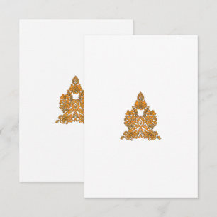 Carte De Remerciements Art Floral Paisley ・ Décor Boho Orange