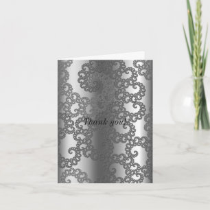 Carte De Remerciements Art Fractal Argent